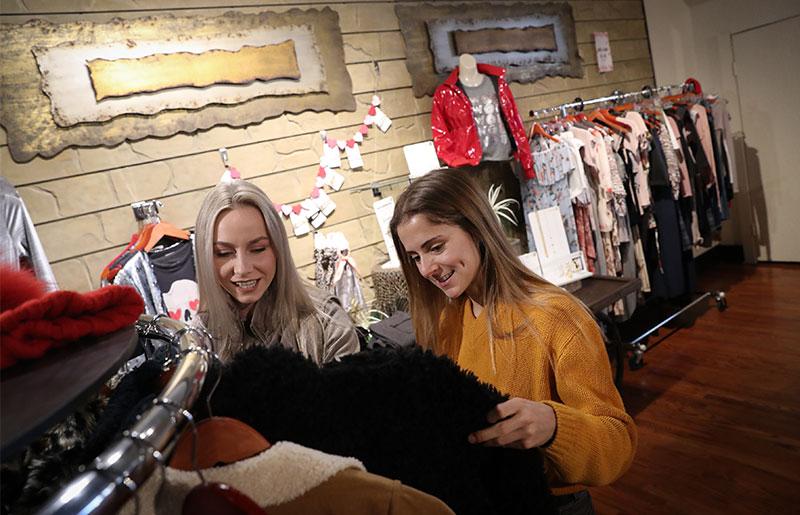 student shopping at a downtown Kearney shop